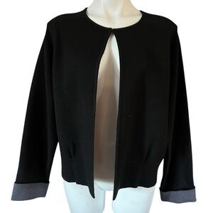 Premise Black Open-Front Jacket with Contrasting‎ Cuffs